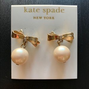 Kate Spade Pearl Bow Earrings 14K Gold Filled